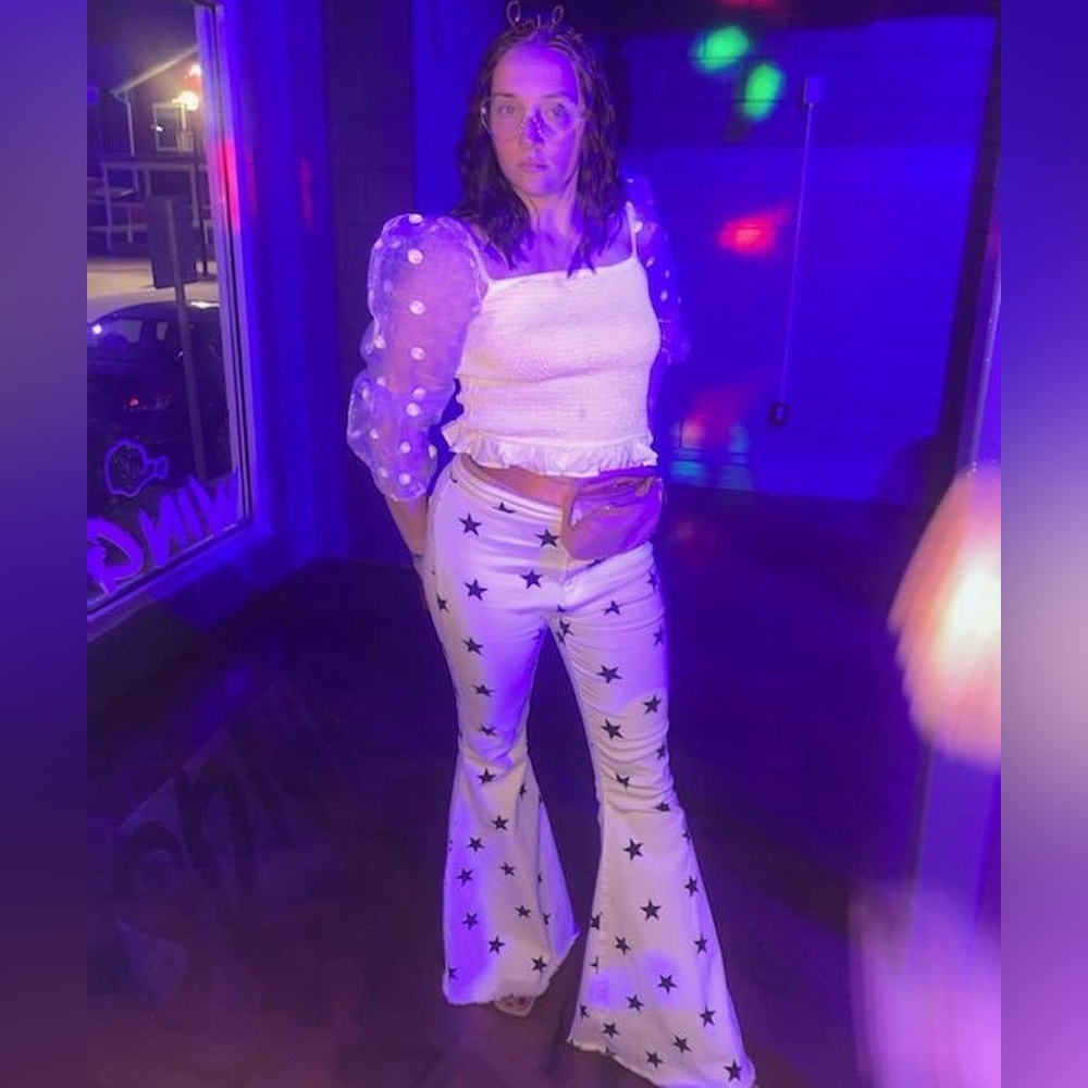 Peach Love Boootleg Star Jeans